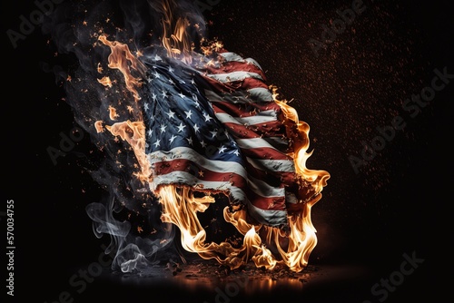 Burning American Flag, Generative AI