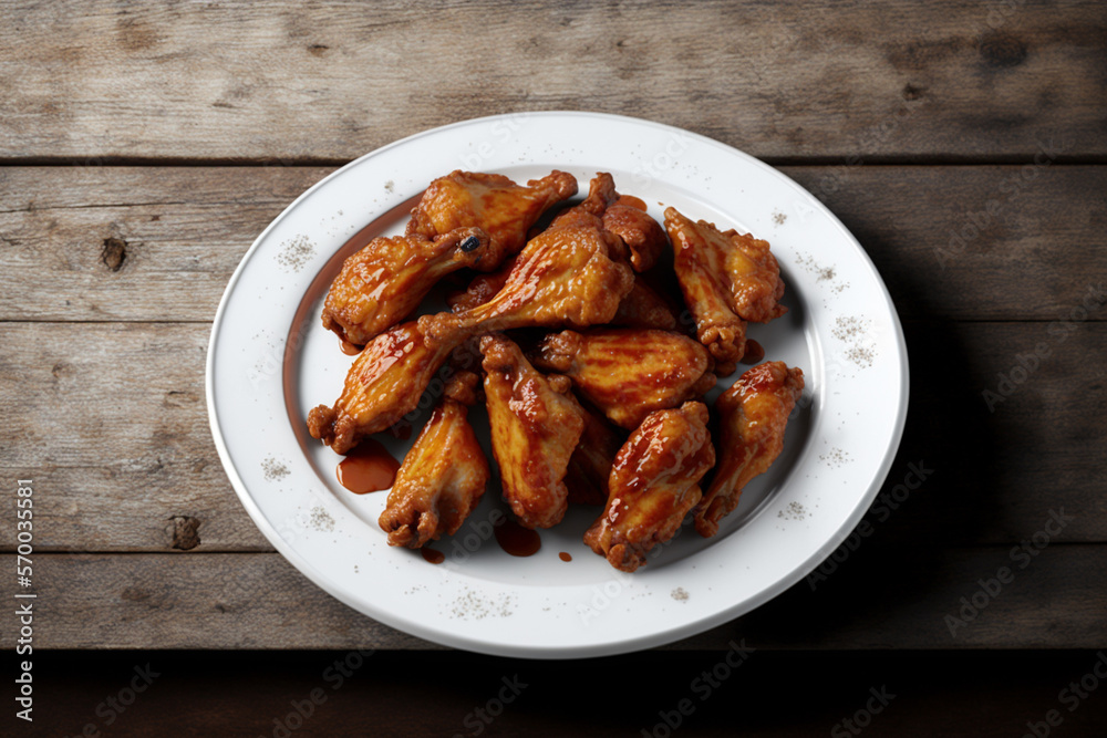 Delicous fried chicken, panfried and deep fried, with golden crisp