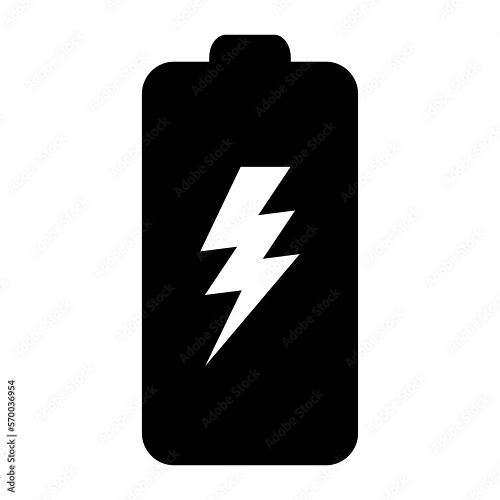 Battery icon with lightning bolt sign. Battery charging icon with lightning bolt symbol. Battery icon with lightning bolt sign. Battery charging icon with lightning bolt symbol.