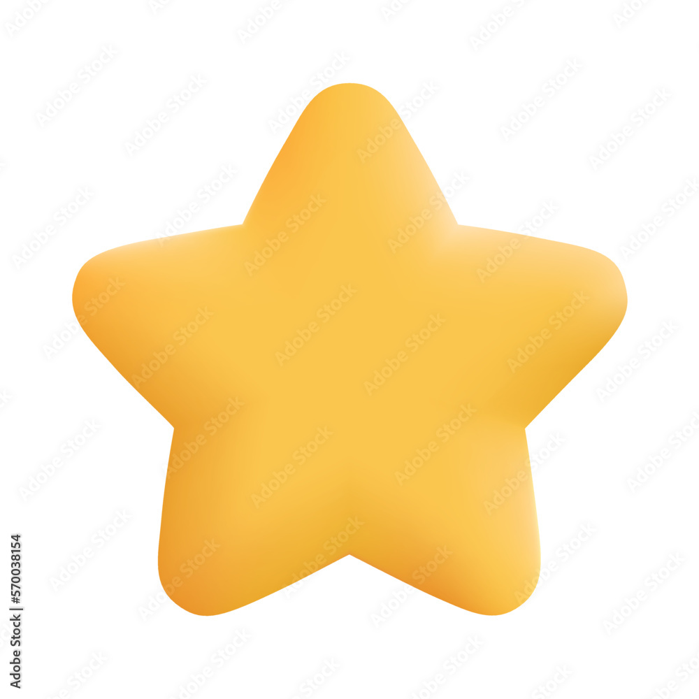 Yellow Star 3D. Vector Illustration Yellow Star 3D. Vector Illustration