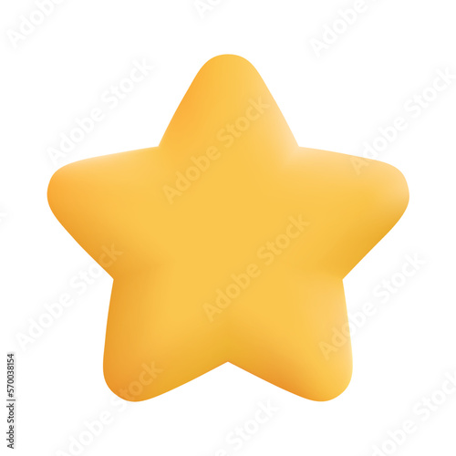 Yellow Star 3D. Vector Illustration