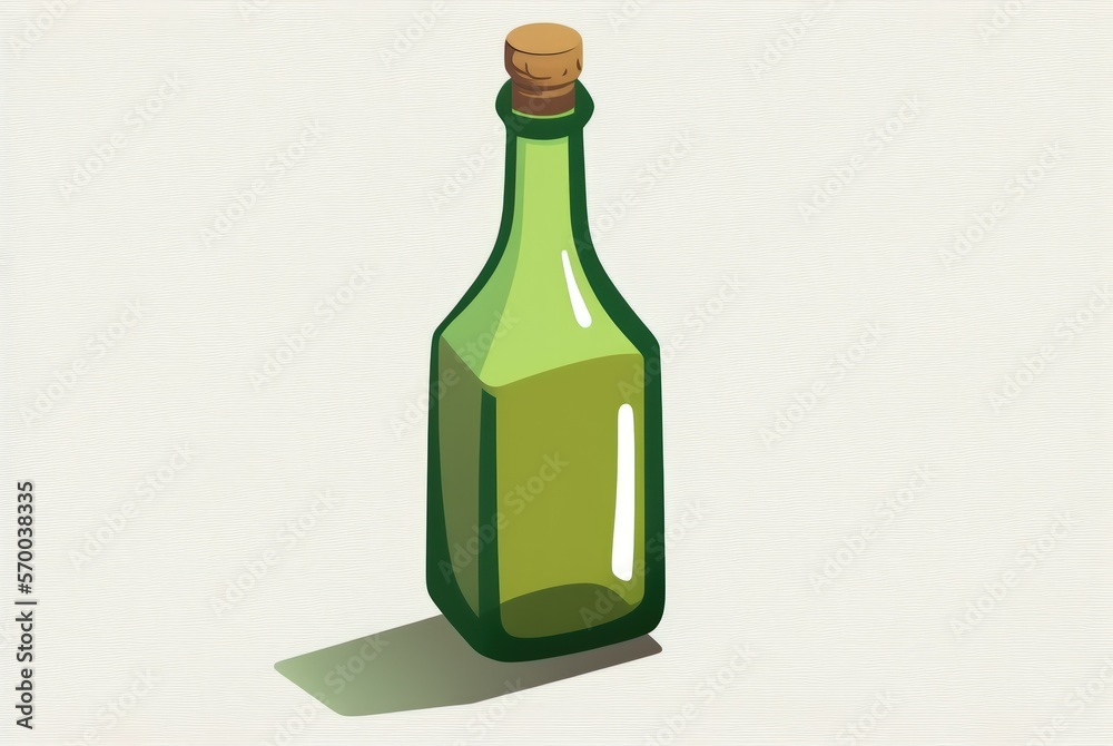 bottle alone on a white background. Generative AI bottle alone on a white background. Generative AI