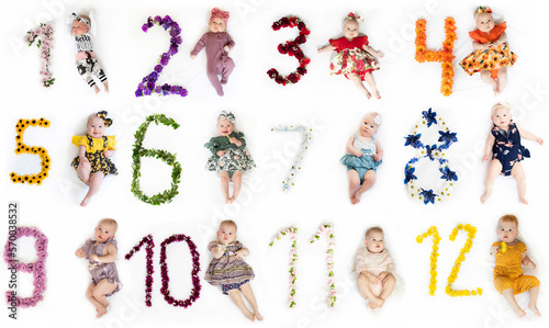 Принти на полотні Baby's first year monthly pictures