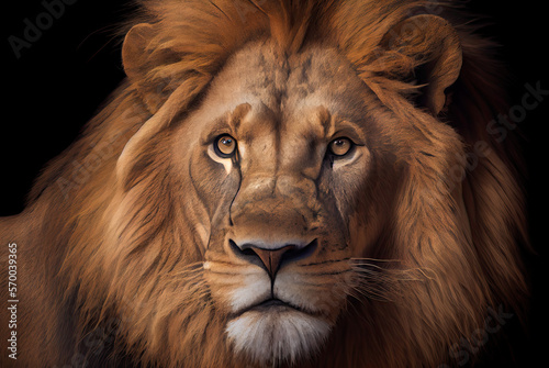 Lion king portrait created with AI