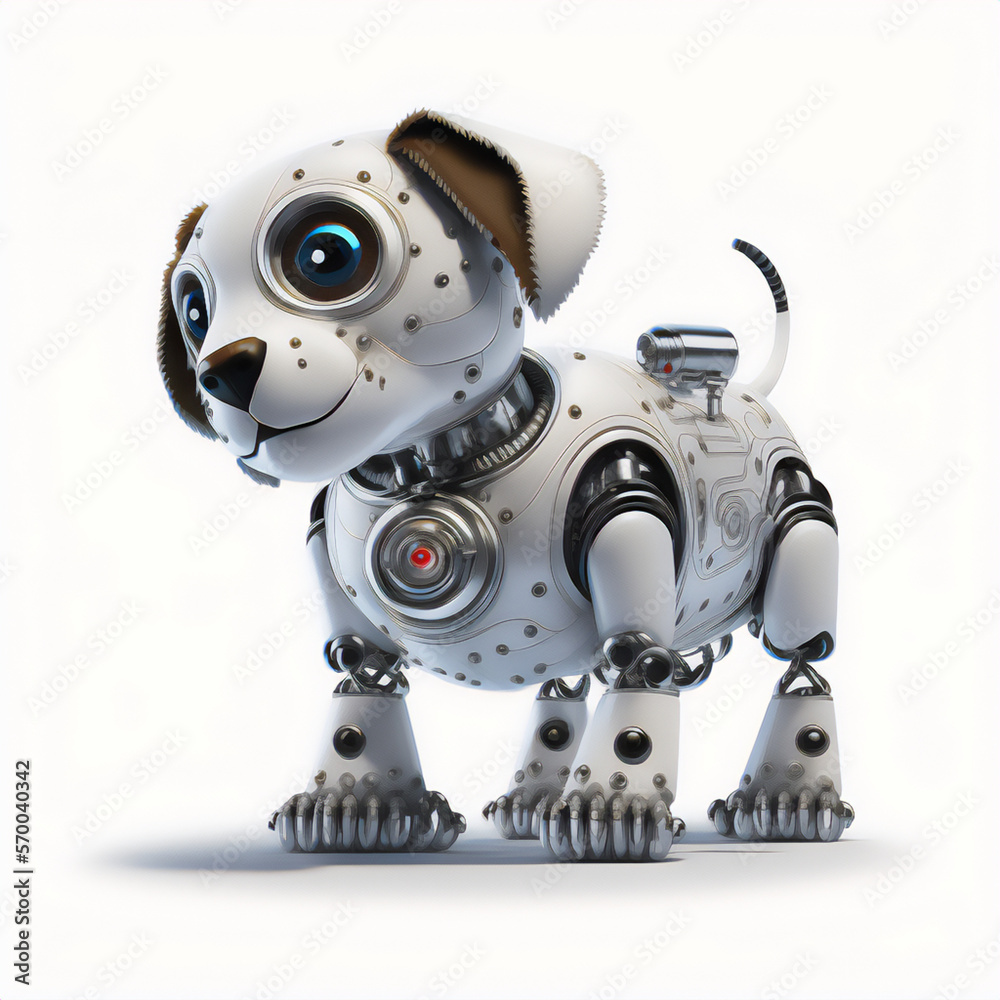 Fototapeta premium Robot dog illustration brings a new level of style to technology