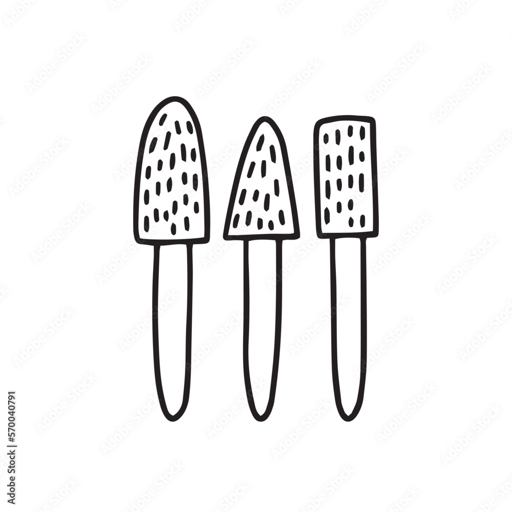 Vector different shapes of grinding and polishing in manicure and pedicure set. Vector different shapes of grinding and polishing in manicure and pedicure set.
