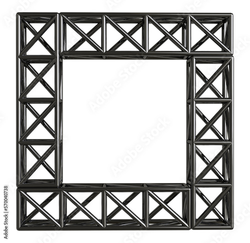 Fototapeta Naklejka Na Ścianę i Meble -  Metal object with truss system in 3d render