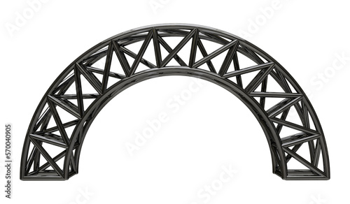 Metal object with truss system in 3d render
