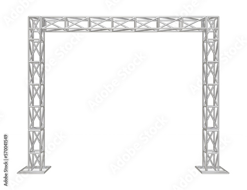 Metal object with truss system in 3d render photo