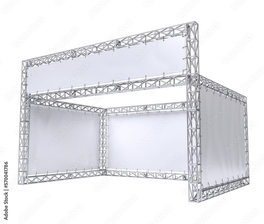 Outdoor banner with truss system in 3d render