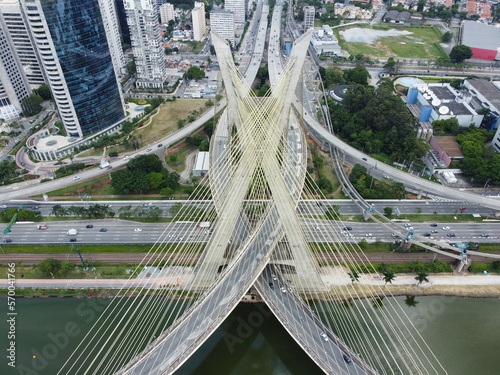 Estaiada Bridge seem from above
 photo