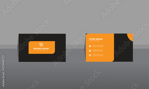 orang and black business card template,