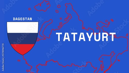 Tatayurt: Illustration mit dem Ortsnamen der russischen Stadt Tatayurt in der Region Dagestan photo