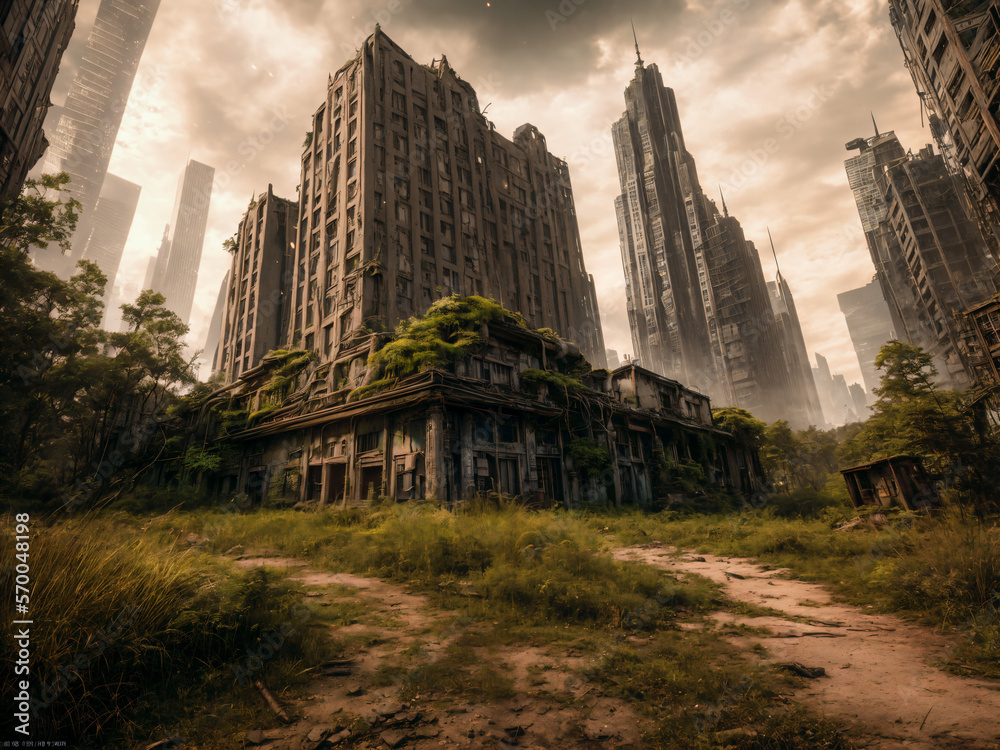 The last people have left this destroyed city. Now nature is taking