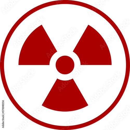 Nuclear Hazard Ionizing Radiation Danger Trefoil Red Sign Symbol Icon. Vector Image.