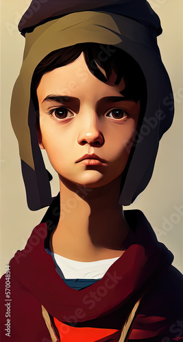 portrait of a young boy. generative AI