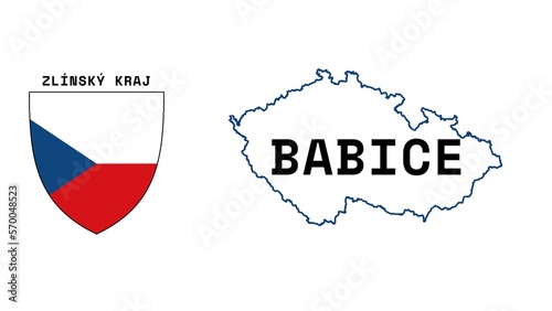 Babice: Illustration mit dem Ortsnamen der tschechischen Stadt Babice in der Region Zlínský Kraj photo