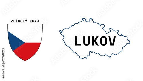 Lukov: Illustration mit dem Ortsnamen der tschechischen Stadt Lukov in der Region Zlínský Kraj photo