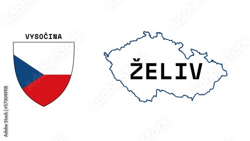 Želiv: Illustration mit dem Ortsnamen der tschechischen Stadt Želiv in der Region Vysočina photo