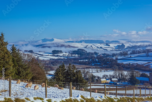 Rural winter landscape in Wales