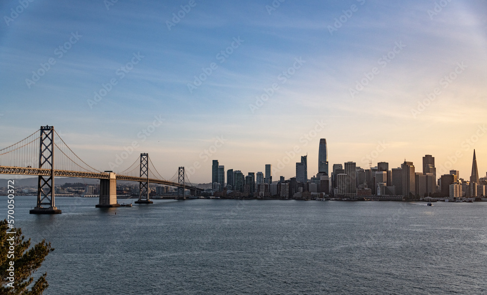 Fototapeta premium San Francisco and the Oakland Bay Bridge