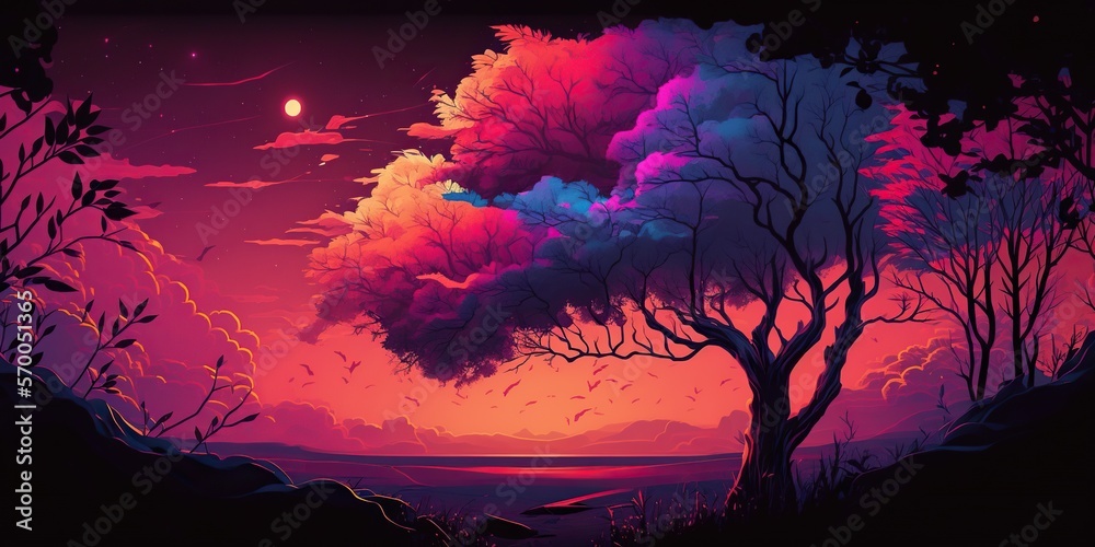 Colorful background landscape