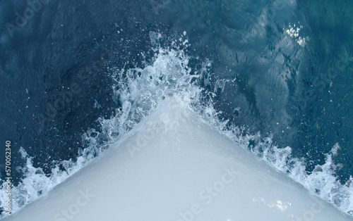 water splash on whi te background with boat stem