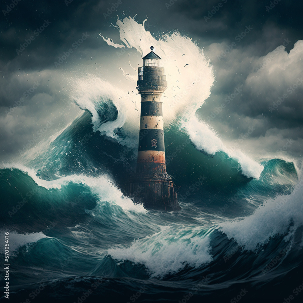 Lighthouse during stormy weather