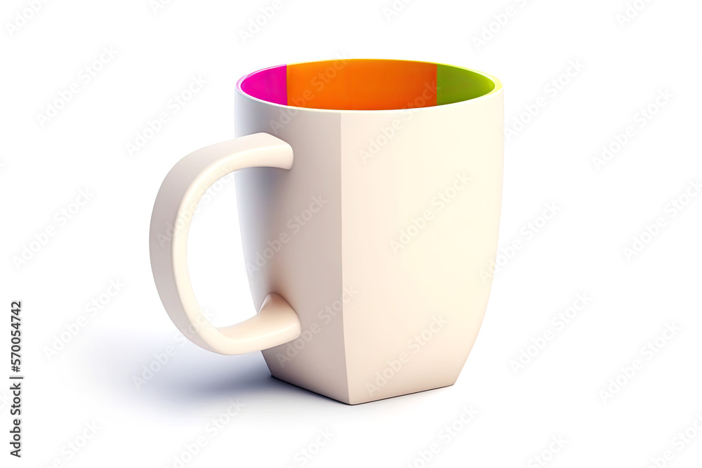 Isolated White Tea Mug Modern Coffee Cup on White Background Isolated White Tea Mug Modern Coffee Cup on White Background