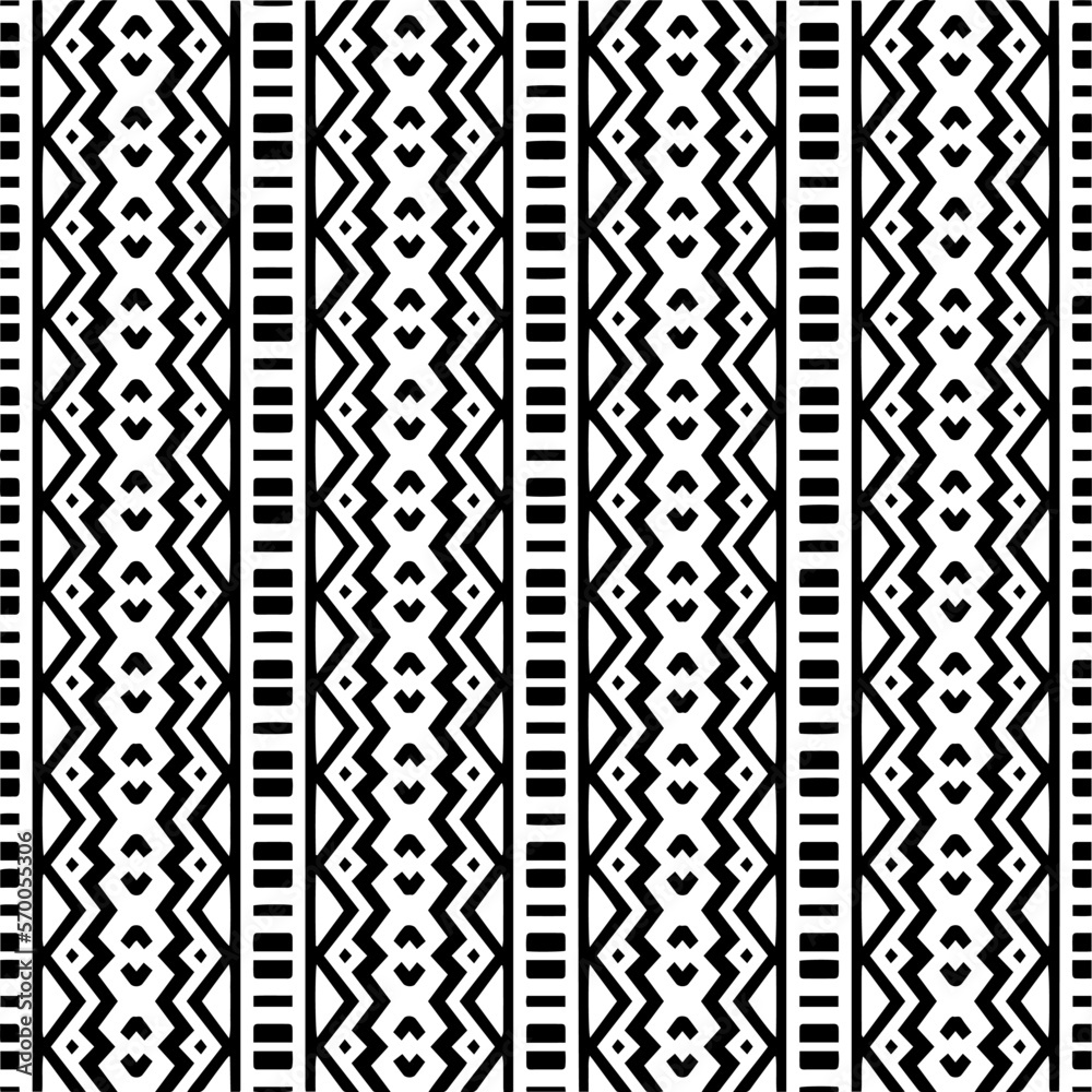 Vector pattern in geometric ornamental style. Black and white color.Seamless repeat pattern.Simple geo all over print block for apparel textile, ladies dress, fashion garment, digital wall paper.