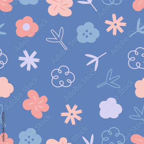 Spring pattern with colorful flowers