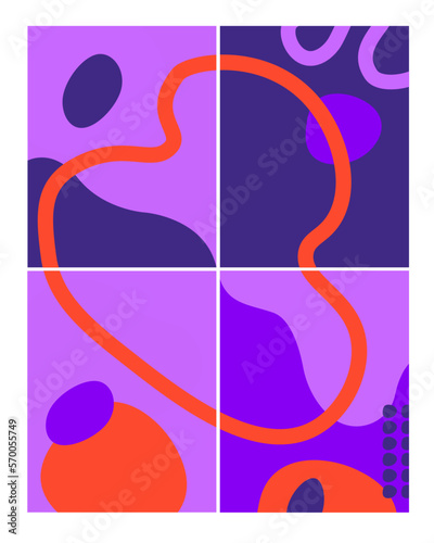 Modern trendy cartoon pattern for funny flyers cover template vector creative design fun colorful pattern background with abstract shapes and colors circle red purple yellow art poster