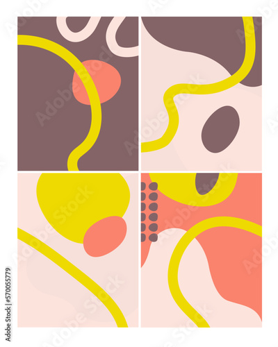 Modern trendy cartoon pattern for funny flyers cover template vector creative design fun colorful pattern background with abstract shapes and colors circle red purple yellow art poster