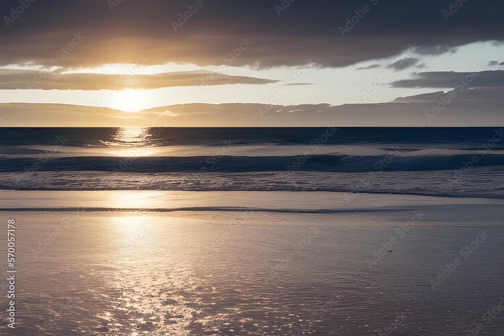 sunset at the beach - generative ai