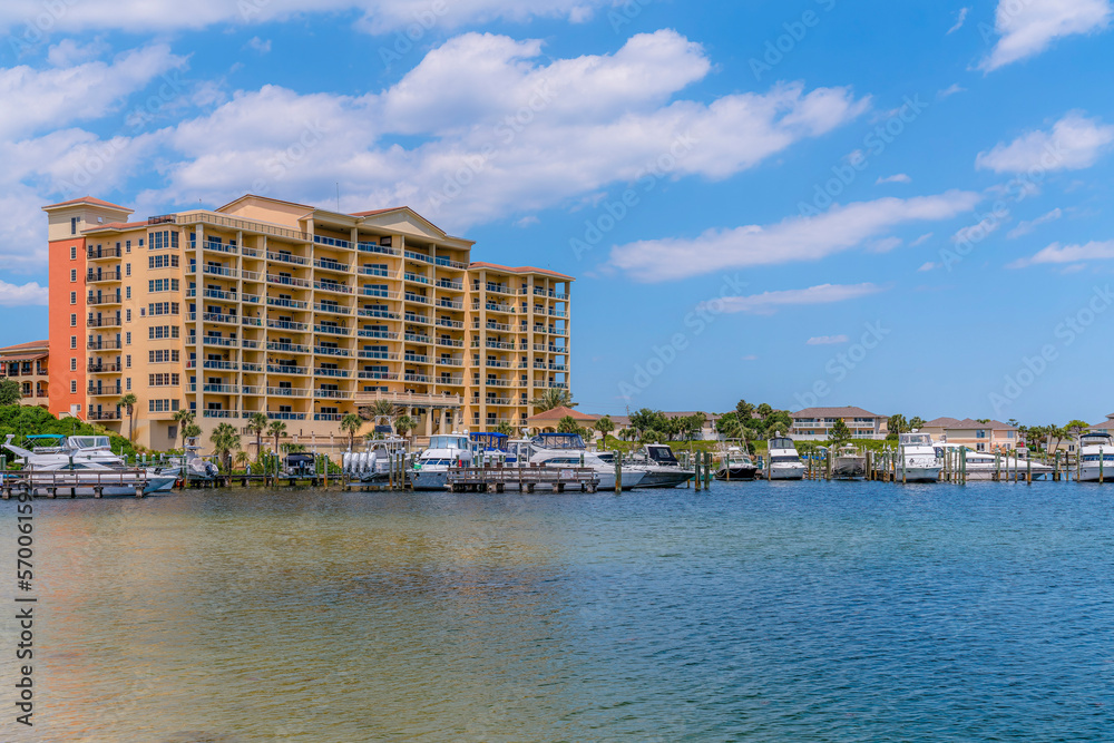 DESTIN, FLORIDA CIRCA MAY, 2022 Boats at Marbella Yacht Club with