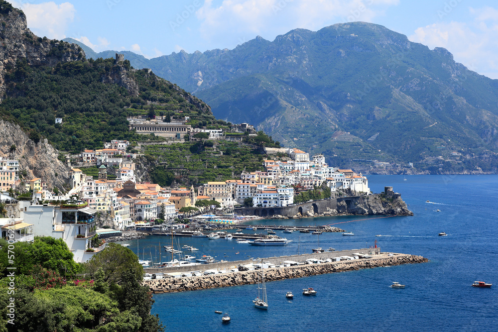 The town of Amalfi on the Amalfi Coast in Italy