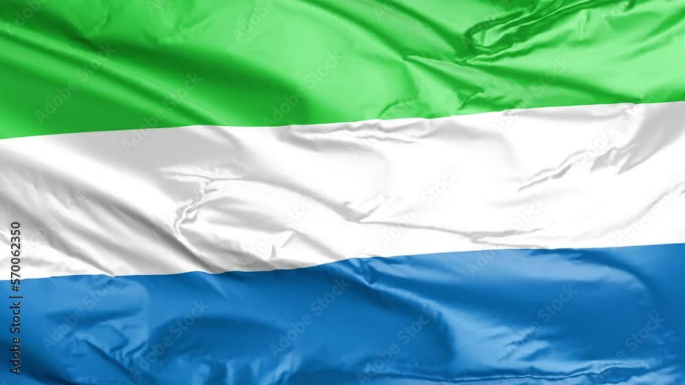 Vidéo Stock Waving flag of Sierra Leone Republic. 4K seamless loop 3D ...