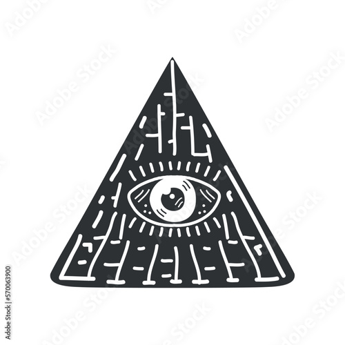 pyramid with eye esoteric colorless