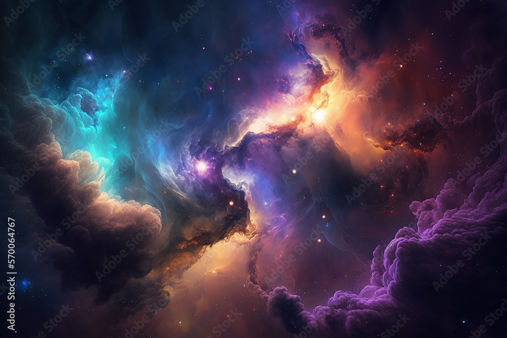 Fototapeta premium Abstract nebula in outer space. generative ai