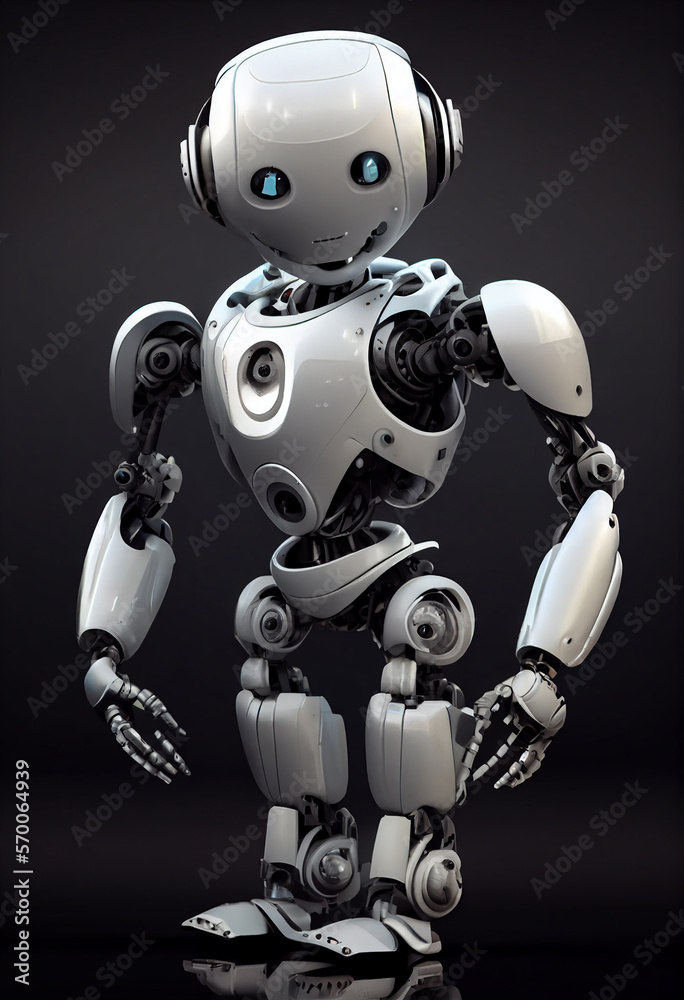 Smiling humanoid ai robot. generative ai Smiling humanoid ai robot. generative ai