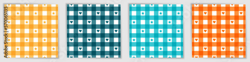 Vichy checkered endless ornament collection. British lumberjack plaid check fabric print
