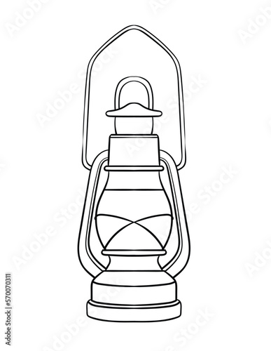 Cowboy Lantern Isolated Coloring Page for Kids