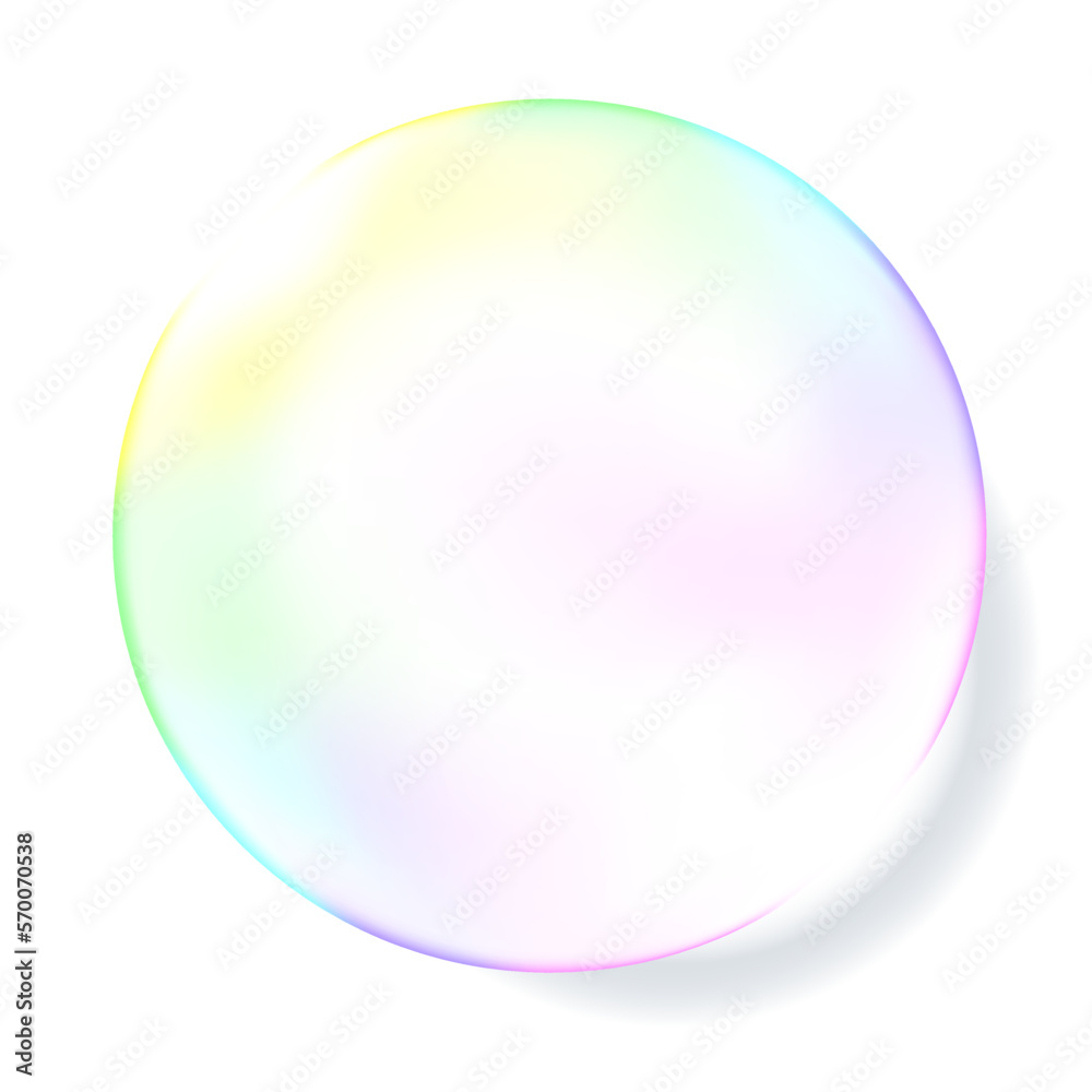 レインボーカラーのバブルをイメージしたベクターイラスト（グラデーションメッシュ使用）