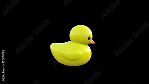 Swimming Duck 3D Animation Transparent Alpha Video
