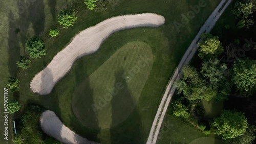 aerial footage golf hole at the golf club