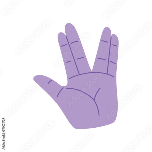 hand with vulcan greet gesture