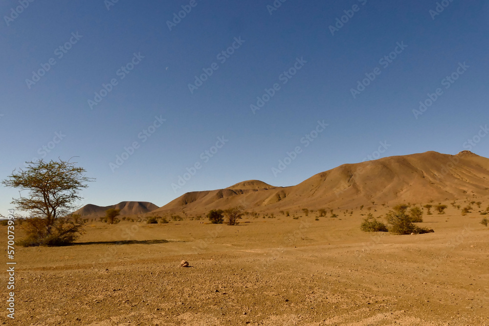 Fototapeta premium Marocco, paesaggio predesertico del Medio Atlante. Regione di Sousse Massa
