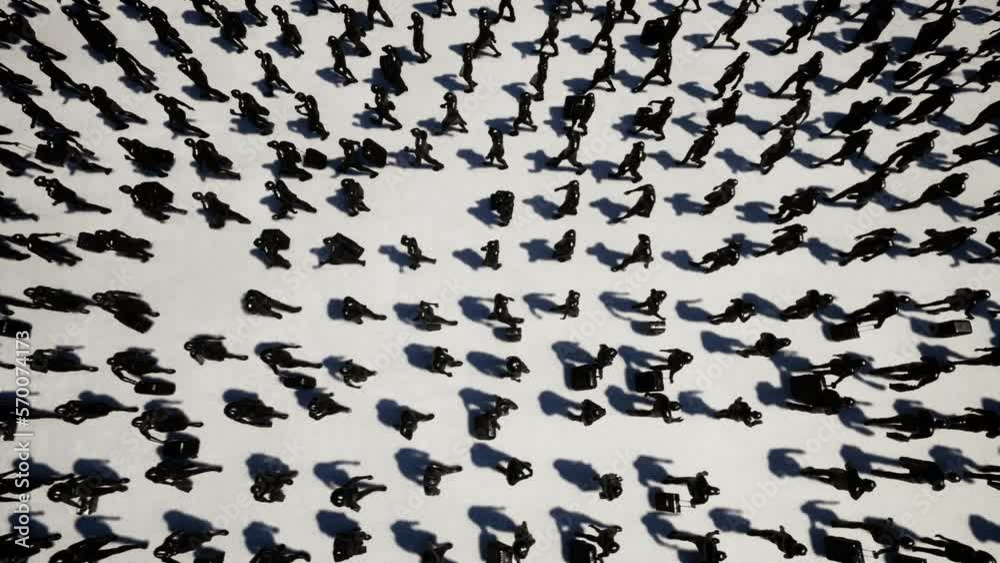 People Crowd Walk 3D Video Animation