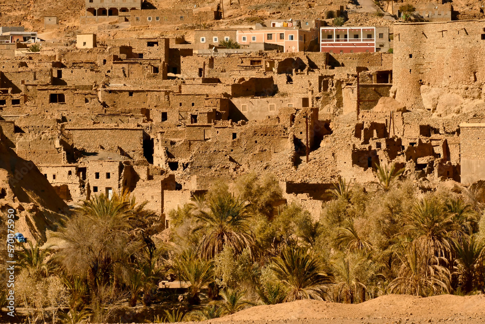 Marocco, regione Sousse Massa, antico villaggio berbero fortificato Marocco, regione Sousse Massa, antico villaggio berbero fortificato