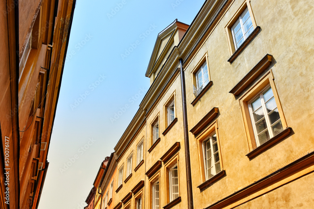 Low angle view of historical buildings in Warsaw